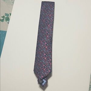 Tommy Hilfiger Floral Tie - Navy and Pink